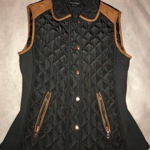 Black and brown suede vest